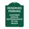 Signmission Reserved Parking Customer Service Representative of Month Heavy-Gauge Alum, 18" x 24", GW-1824-23136 A-DES-GW-1824-23136 - alternate 1